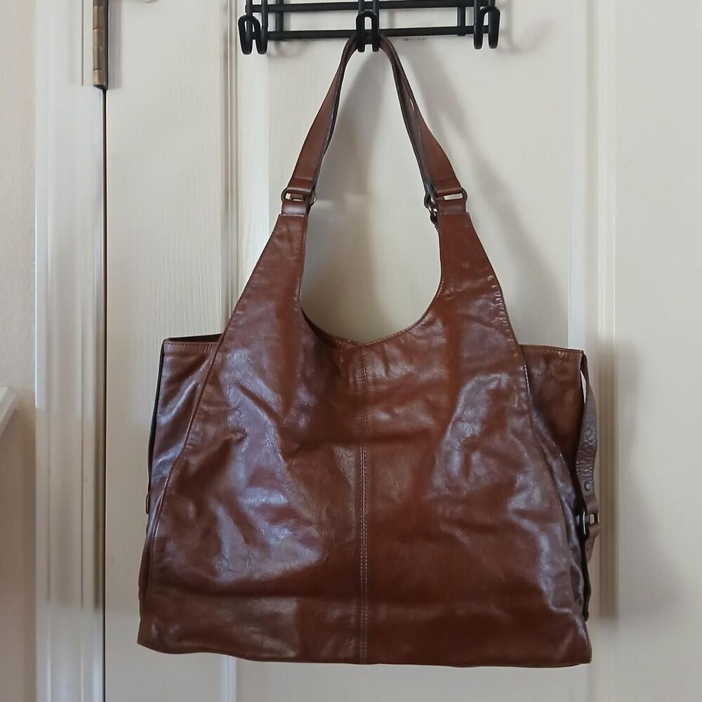 Massimo Dutti Brown Leather Hobo Bag Tote Purse Quiet Luxury Boho Y2K Style